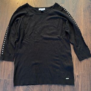 Calvin Klein Black Sweater with Silver Accents
